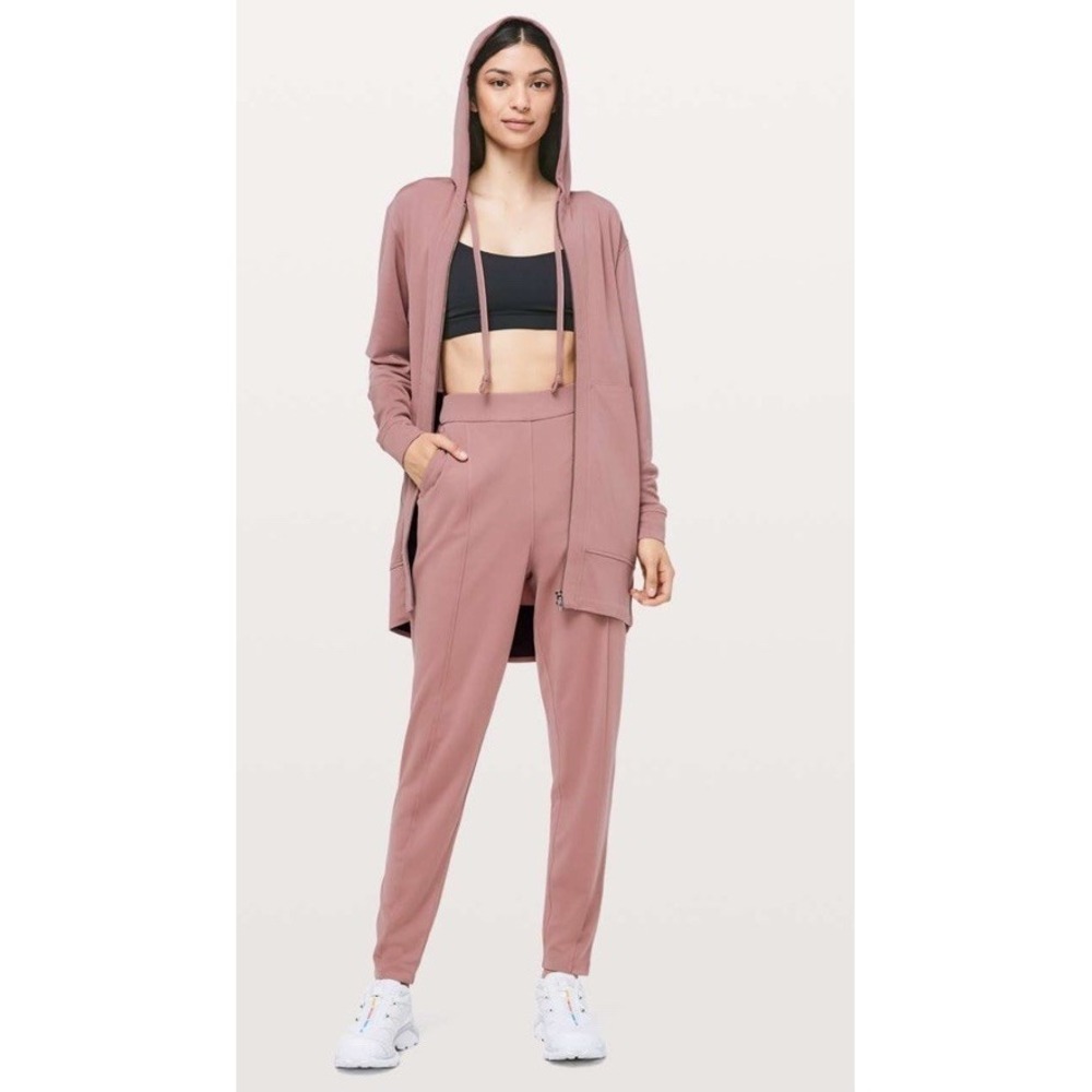 LULULEMON Lisse Mauve Pink Modal Hooded Jacket 6 34 Inches